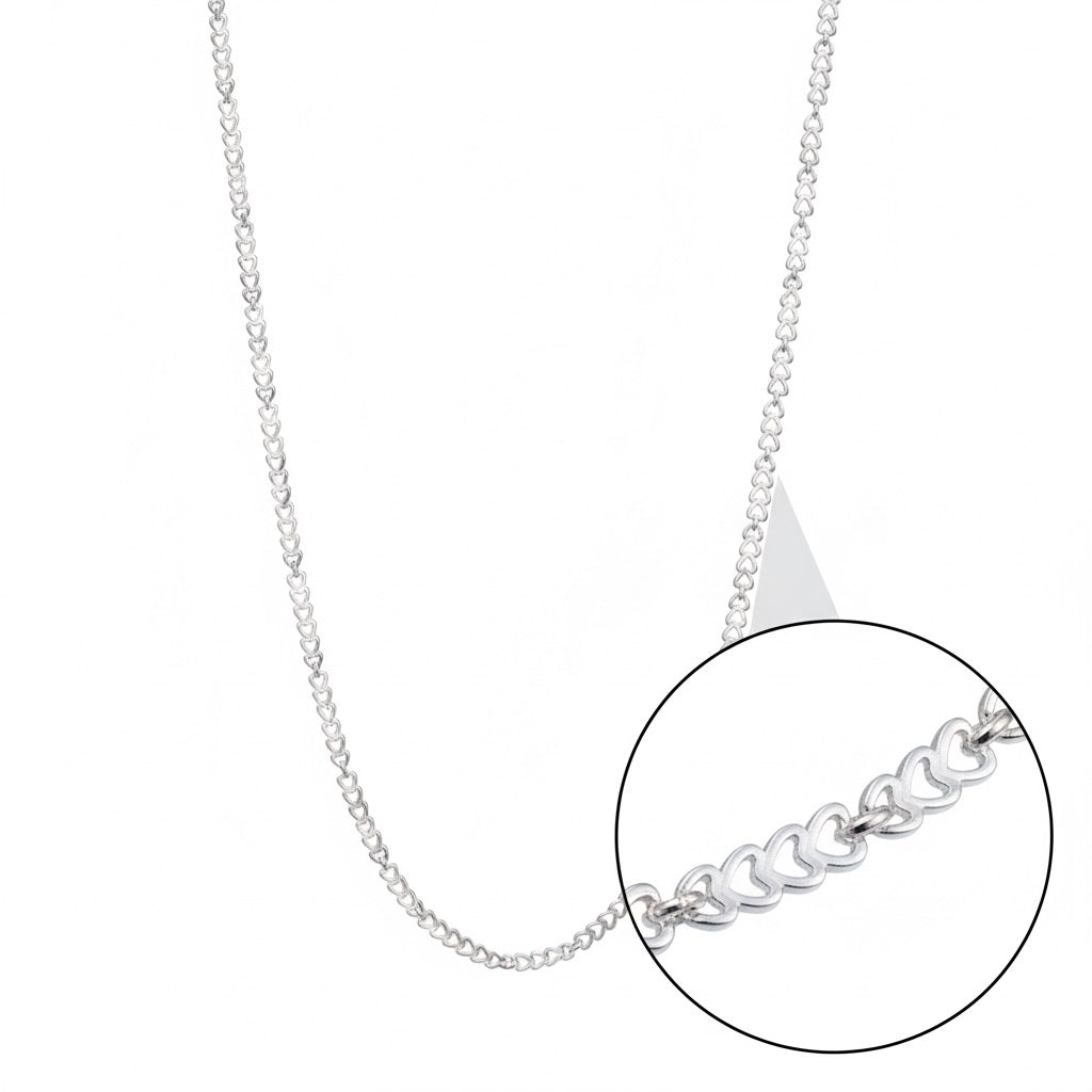 Petite Heart Link Silver Chain