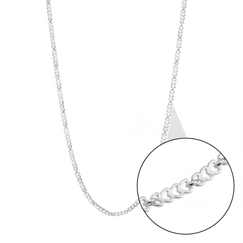 Petite Heart Link Silver Chain