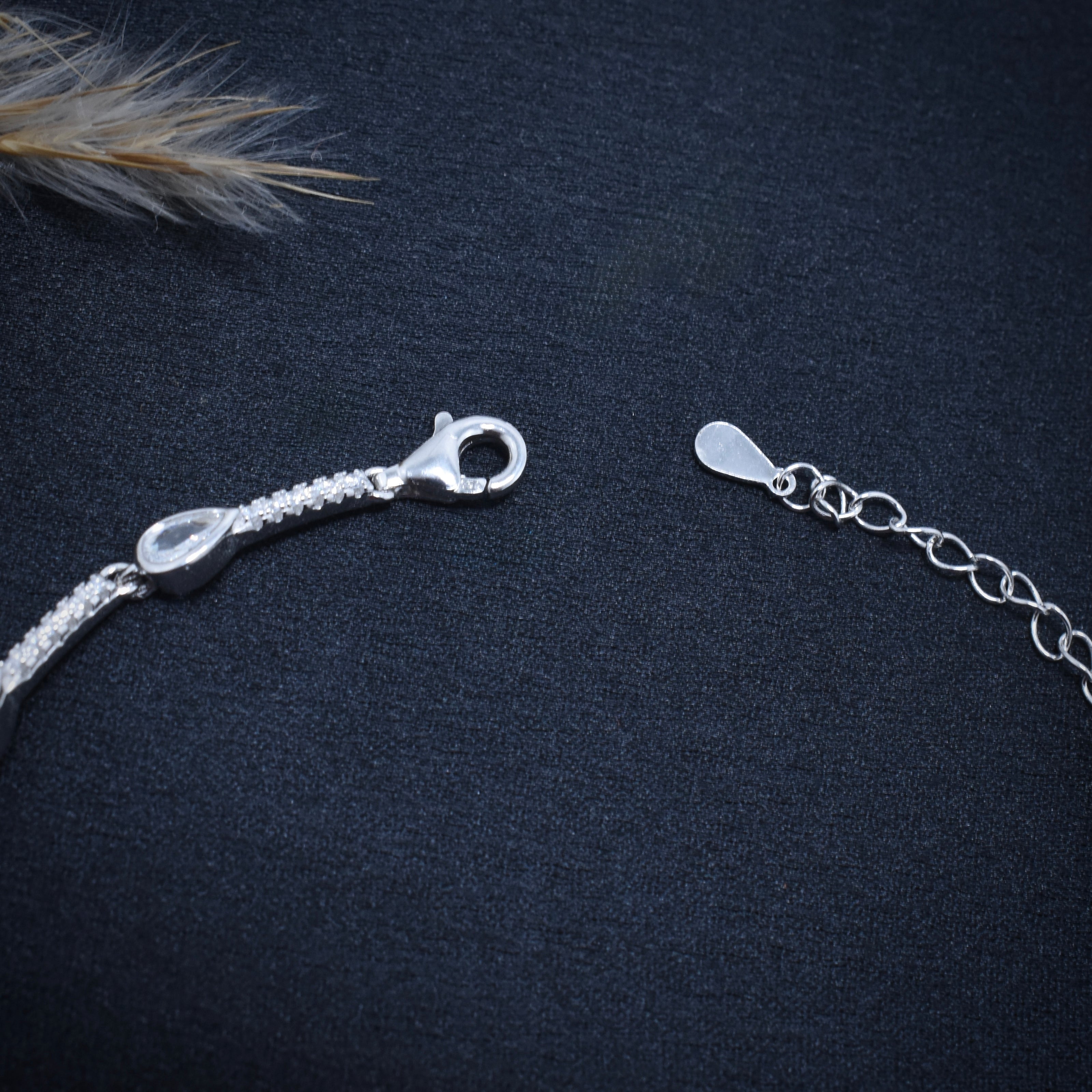 Dewdrop Glimmer 925 Silver Anklet