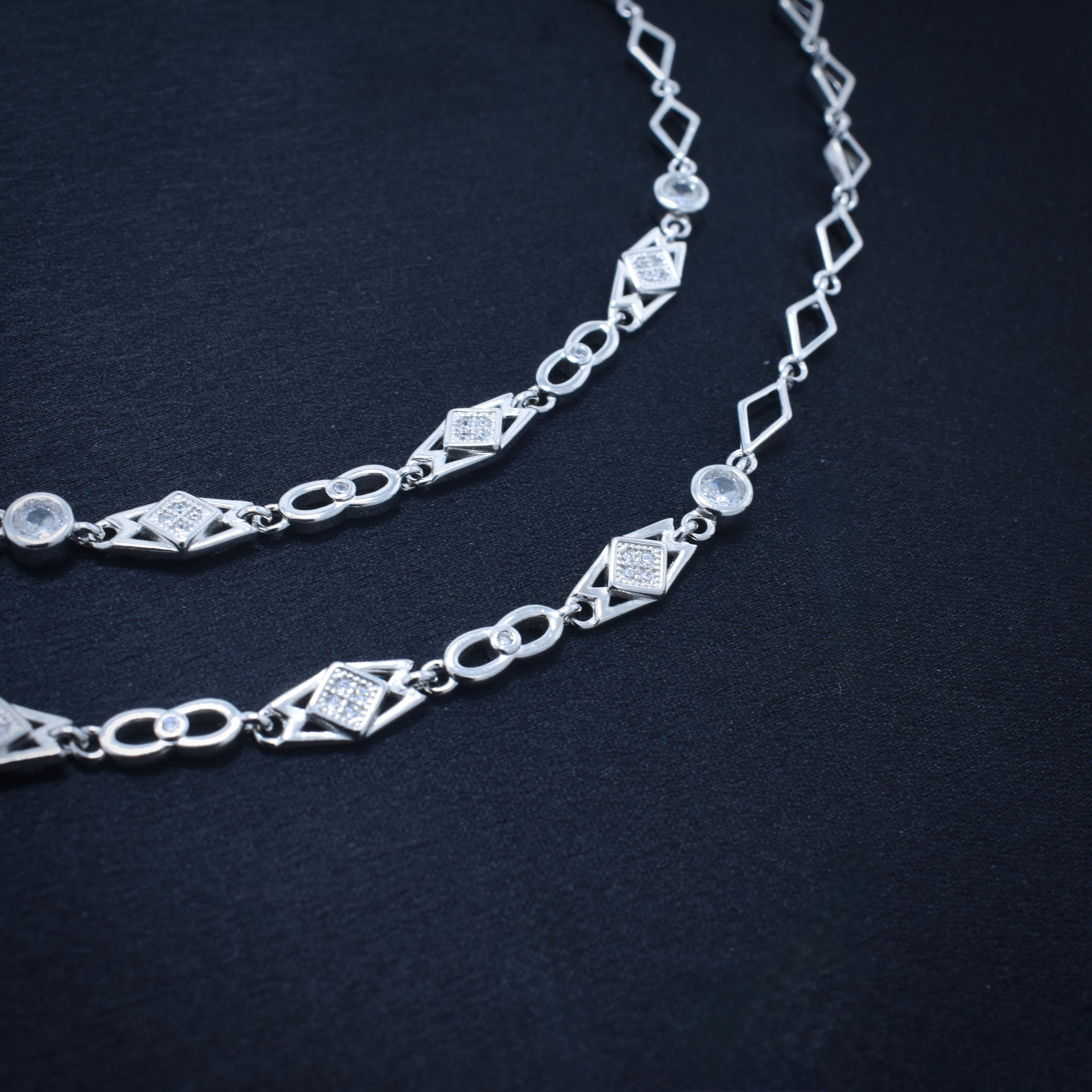 Rhombus Radiance 925 Silver Anklet