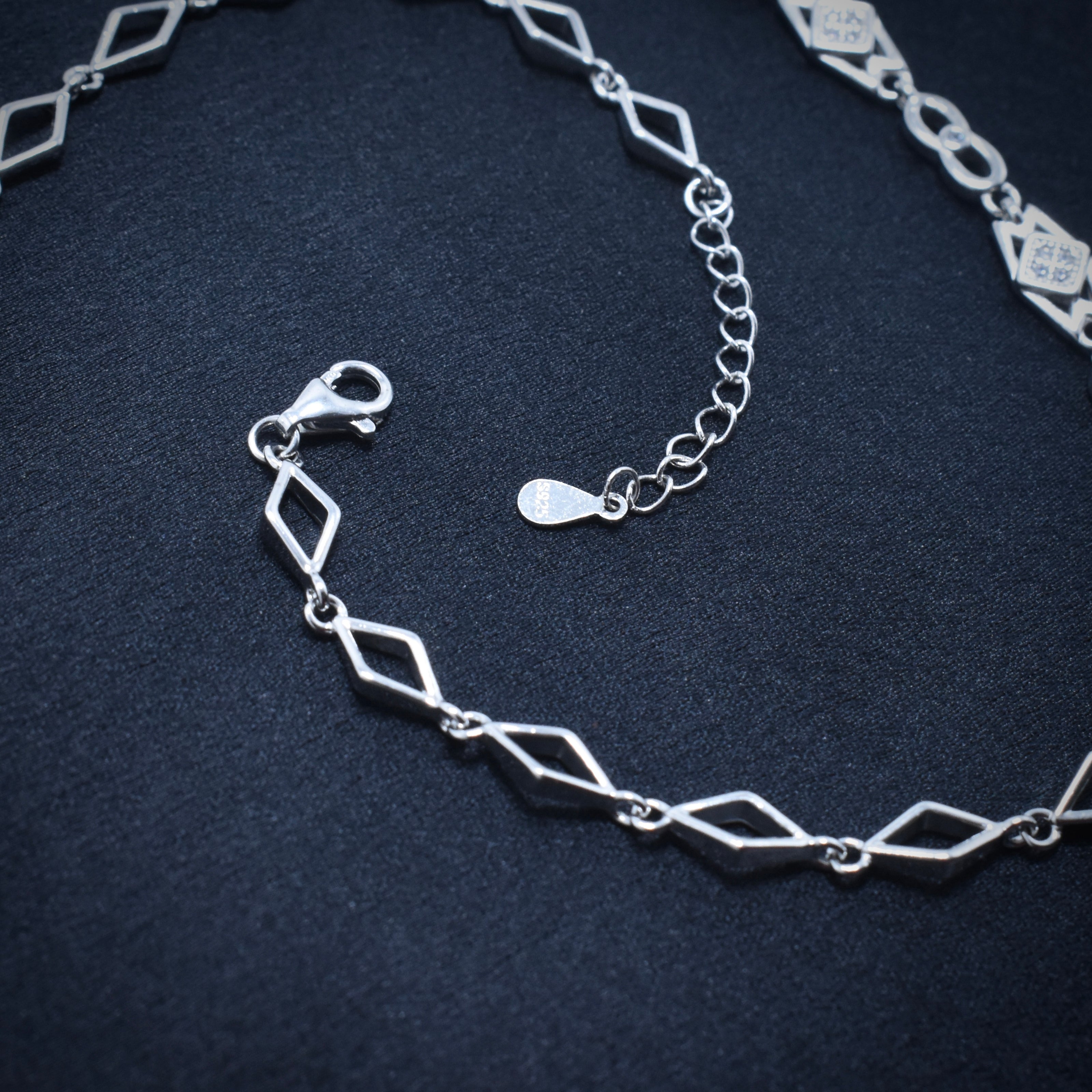 Rhombus Radiance 925 Silver Anklet