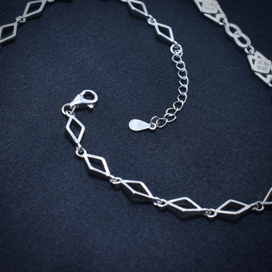 Rhombus Radiance 925 Silver Anklet