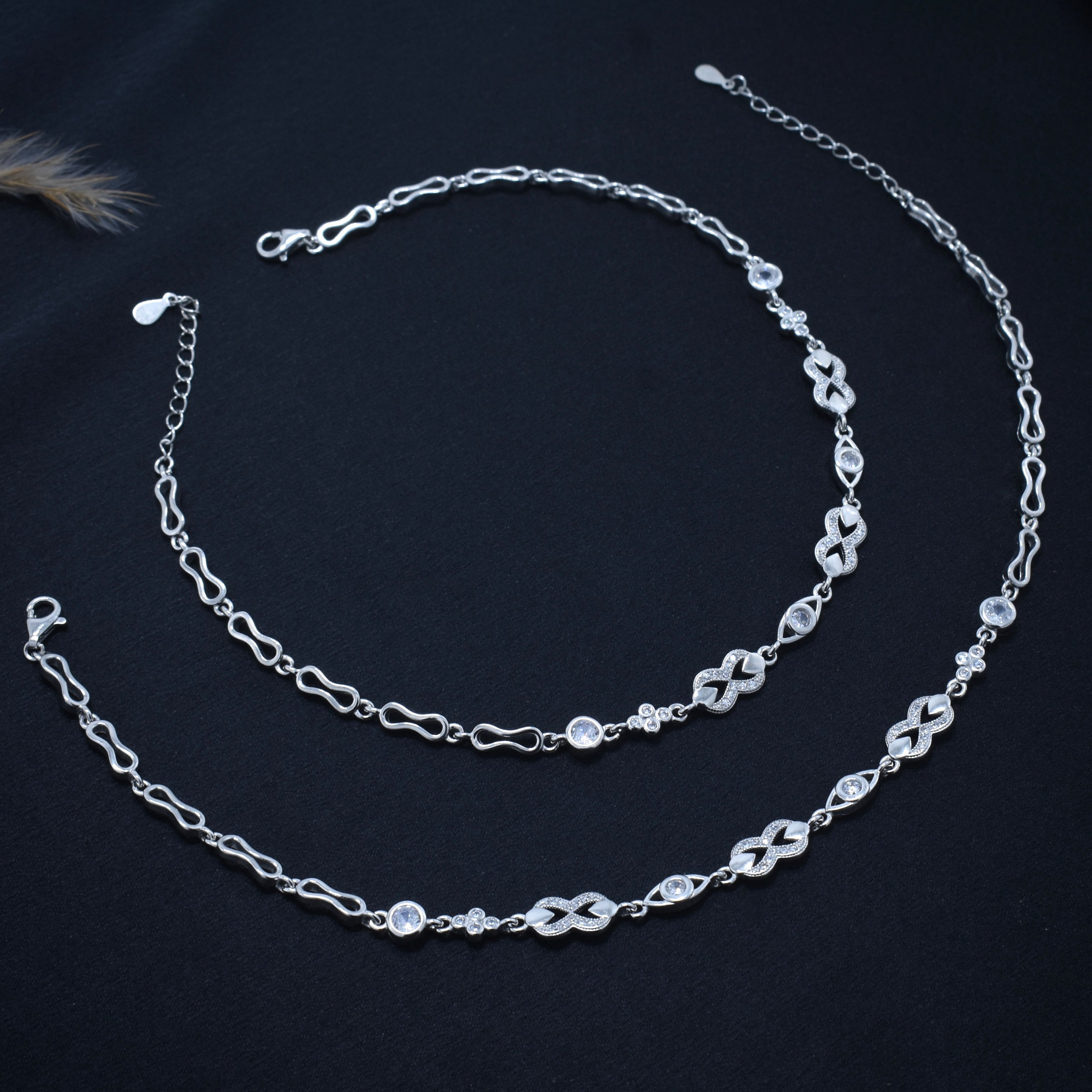 Infinity Sparkle 925 Silver Anklet