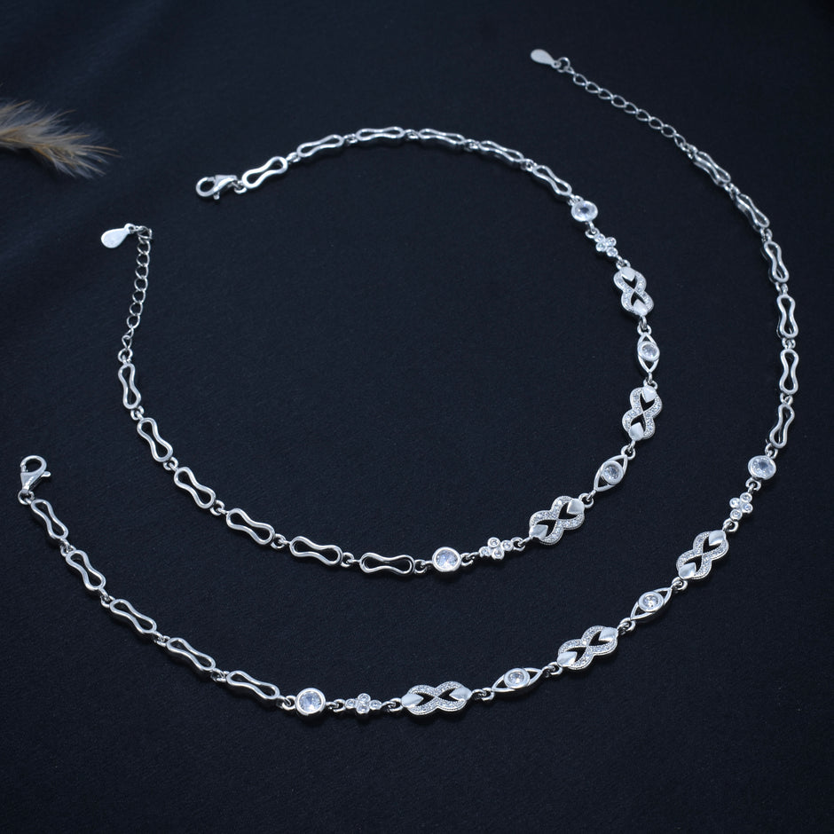 Infinity Sparkle 925 Silver Anklet