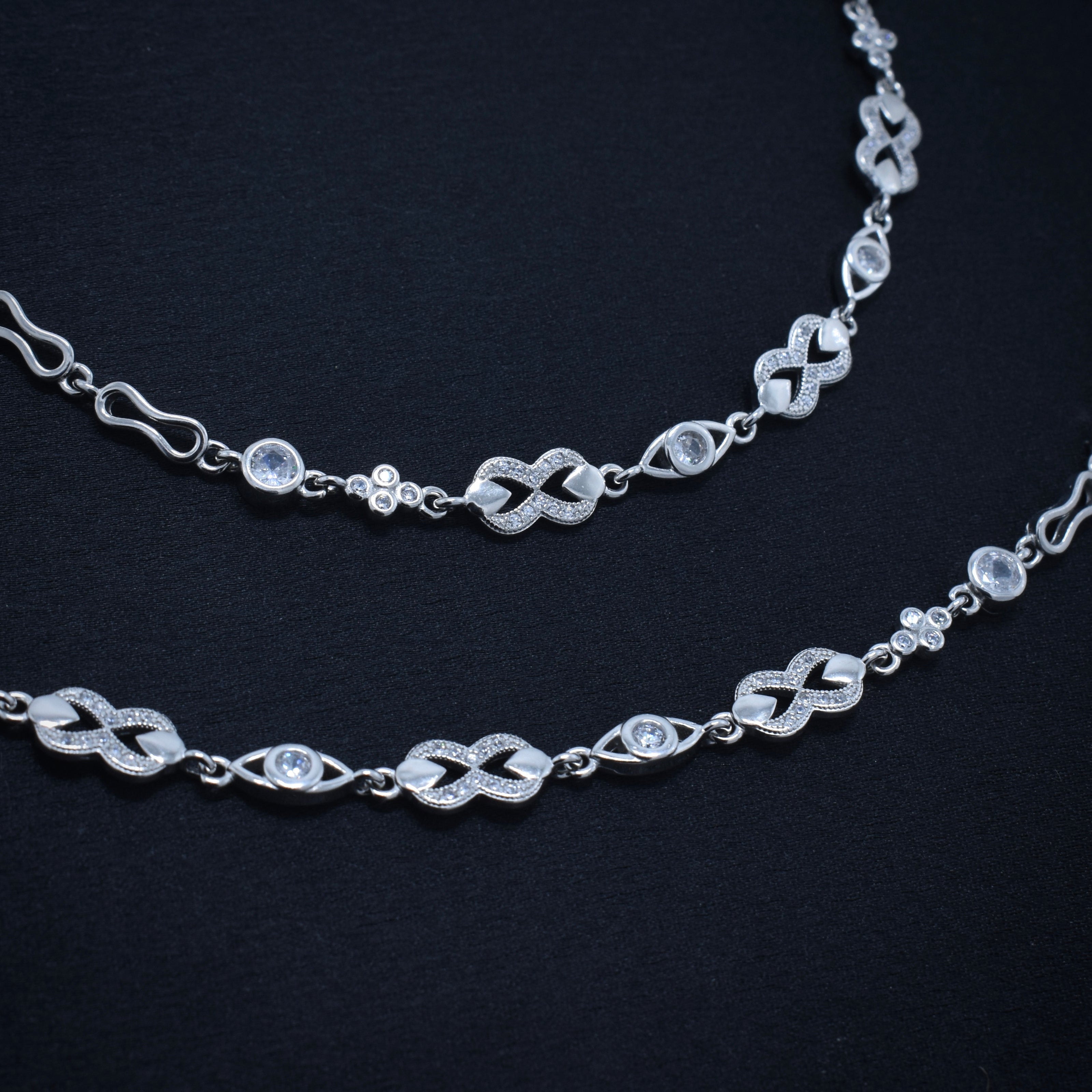 Infinity Sparkle 925 Silver Anklet