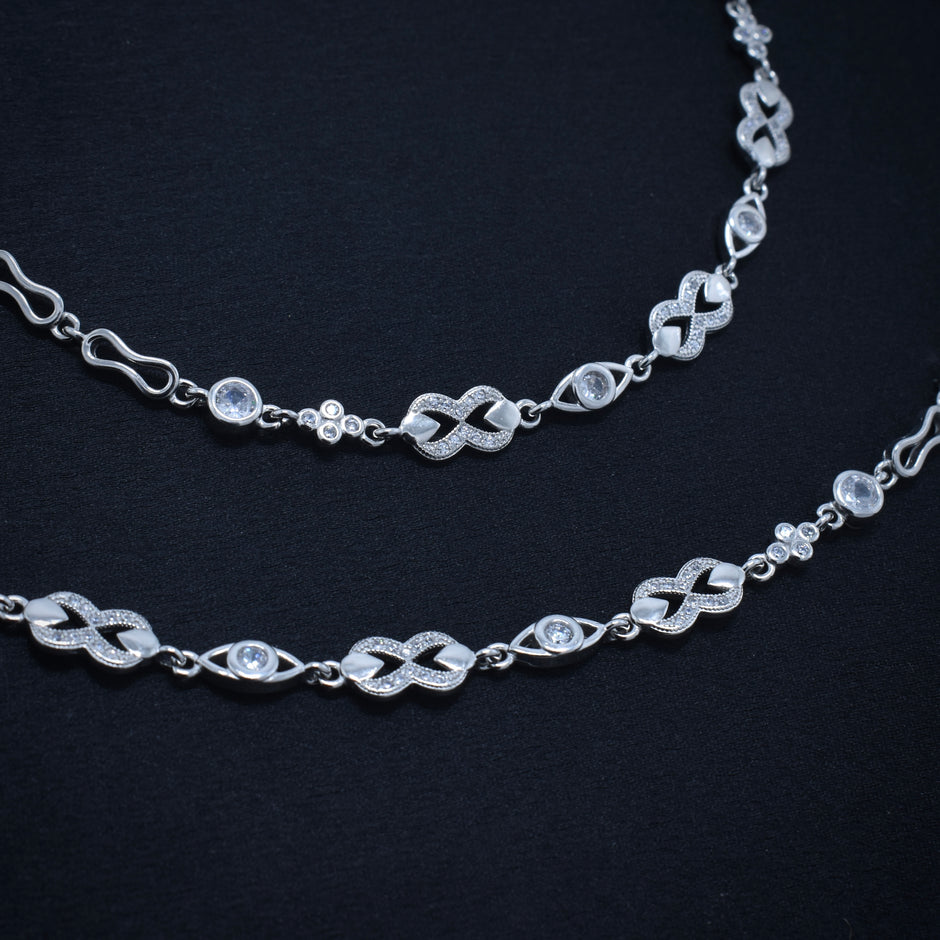 Infinity Sparkle 925 Silver Anklet