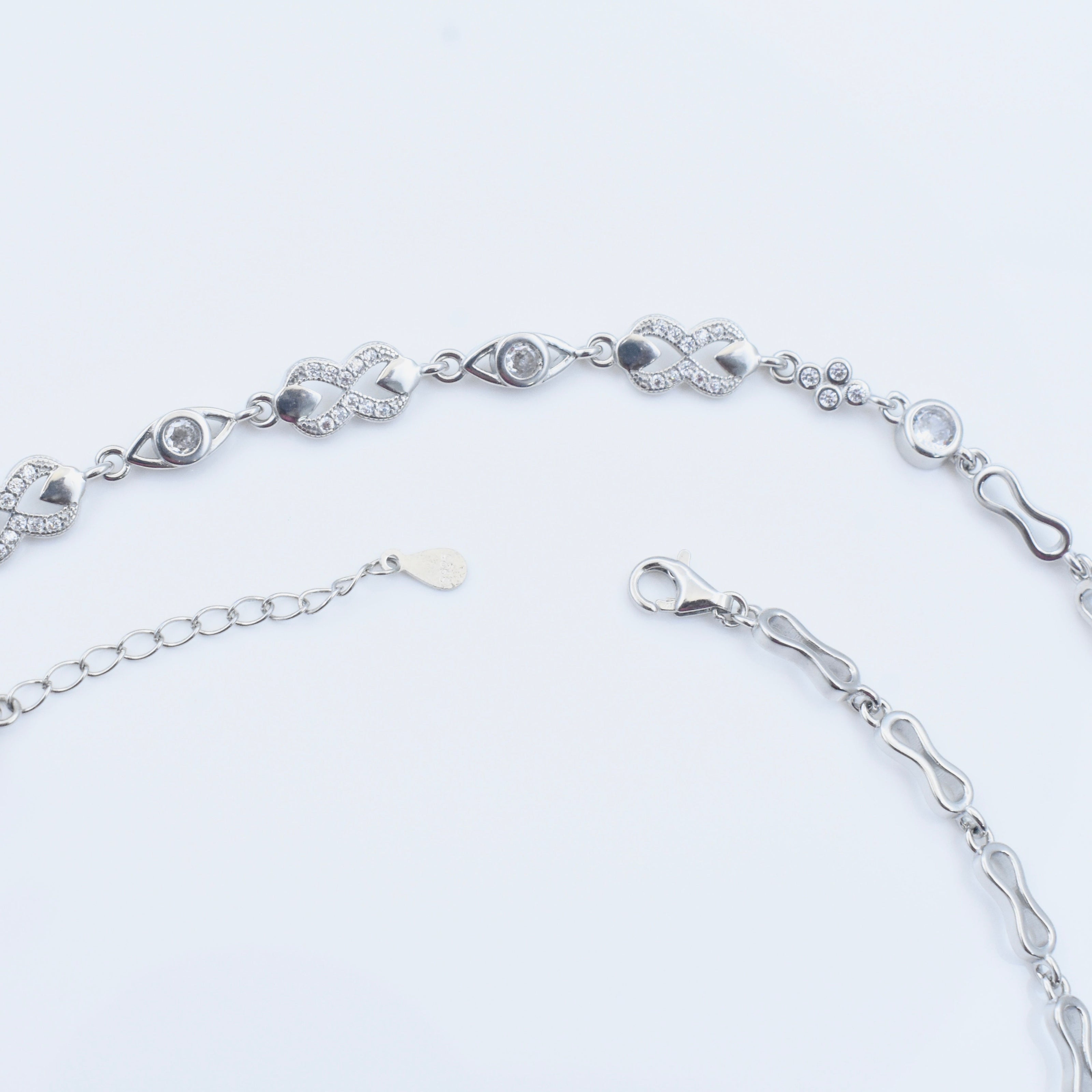 Loop Pattern Silver Anklet