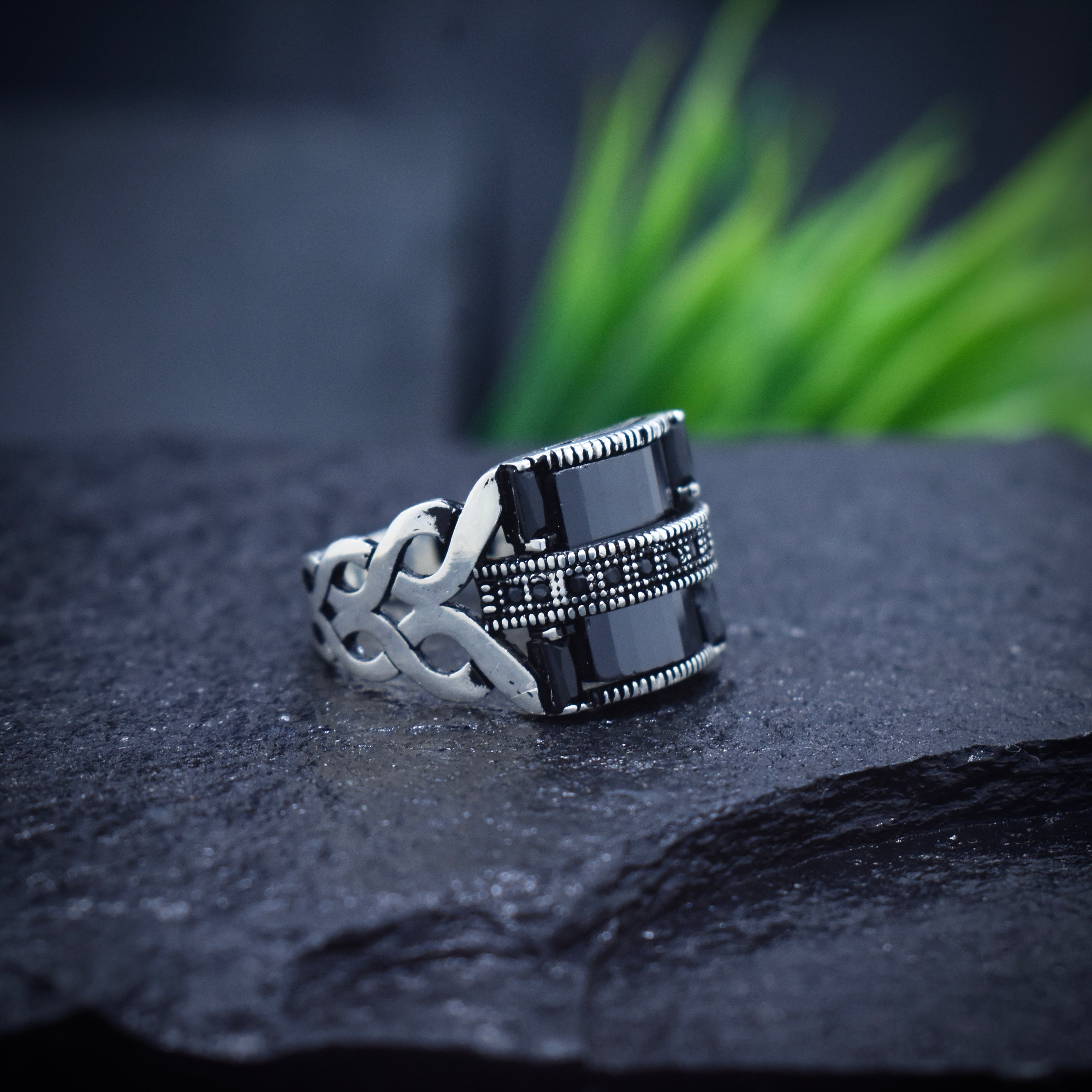 Dual-Onyx Turkish Signet Ring