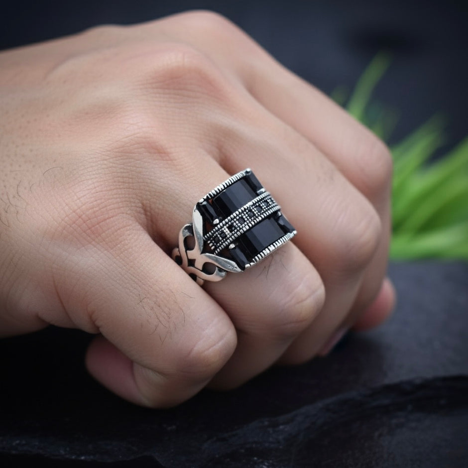 Dual-Onyx Turkish Signet Ring