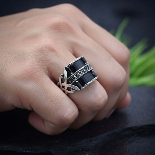 Dual-Onyx Turkish Signet Ring