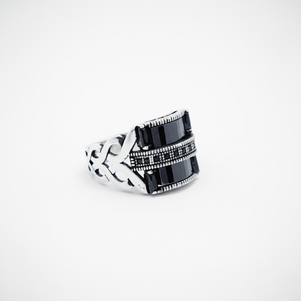 Dual-Onyx Turkish Signet Ring