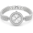 Triple Row Pavé Luxury Silver Watch