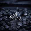 Black Onyx Oval Statement Silver Ring