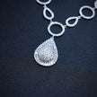 Circular Teardrop Necklace Silver Set