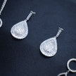 Circular Teardrop Necklace Silver Set
