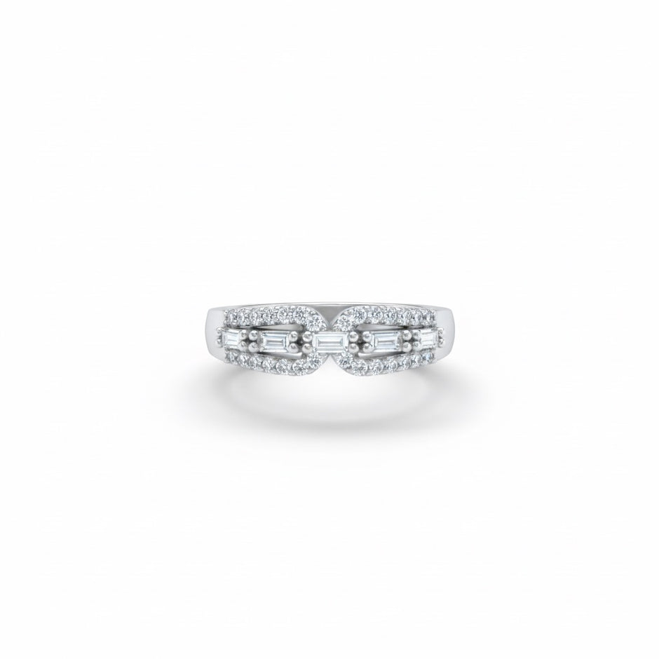 Baguette Diamond Infinity Band Ring