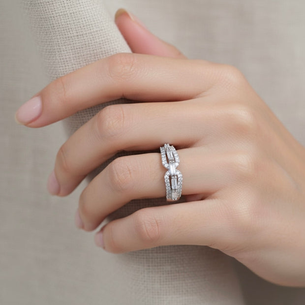 Baguette Diamond Infinity Band Ring