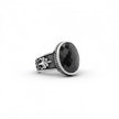 Black Onyx Oval Statement Silver Ring