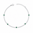 Emerald Heart 925 Silver Anklet