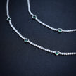 Green Heart Silver Anklet