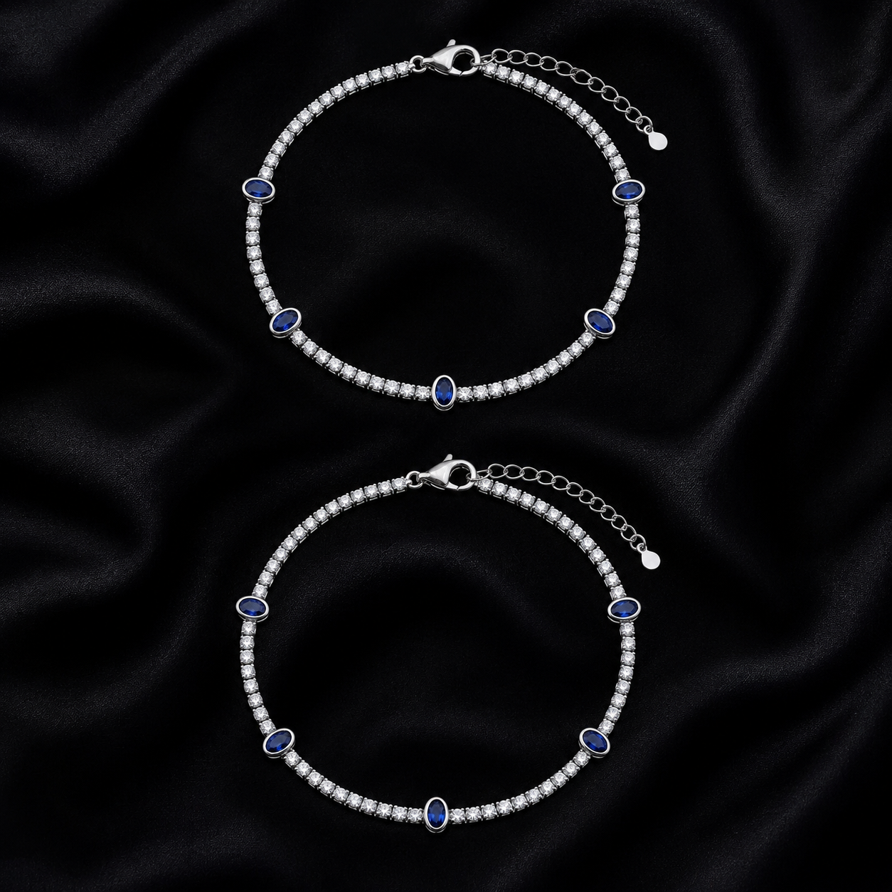 Midnight Sapphire 925 Silver Anklet