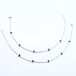 Blue Oval Stone Silver Anklet