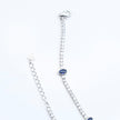 Blue Oval Stone Silver Anklet