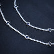 Blue Oval Stone Silver Anklet
