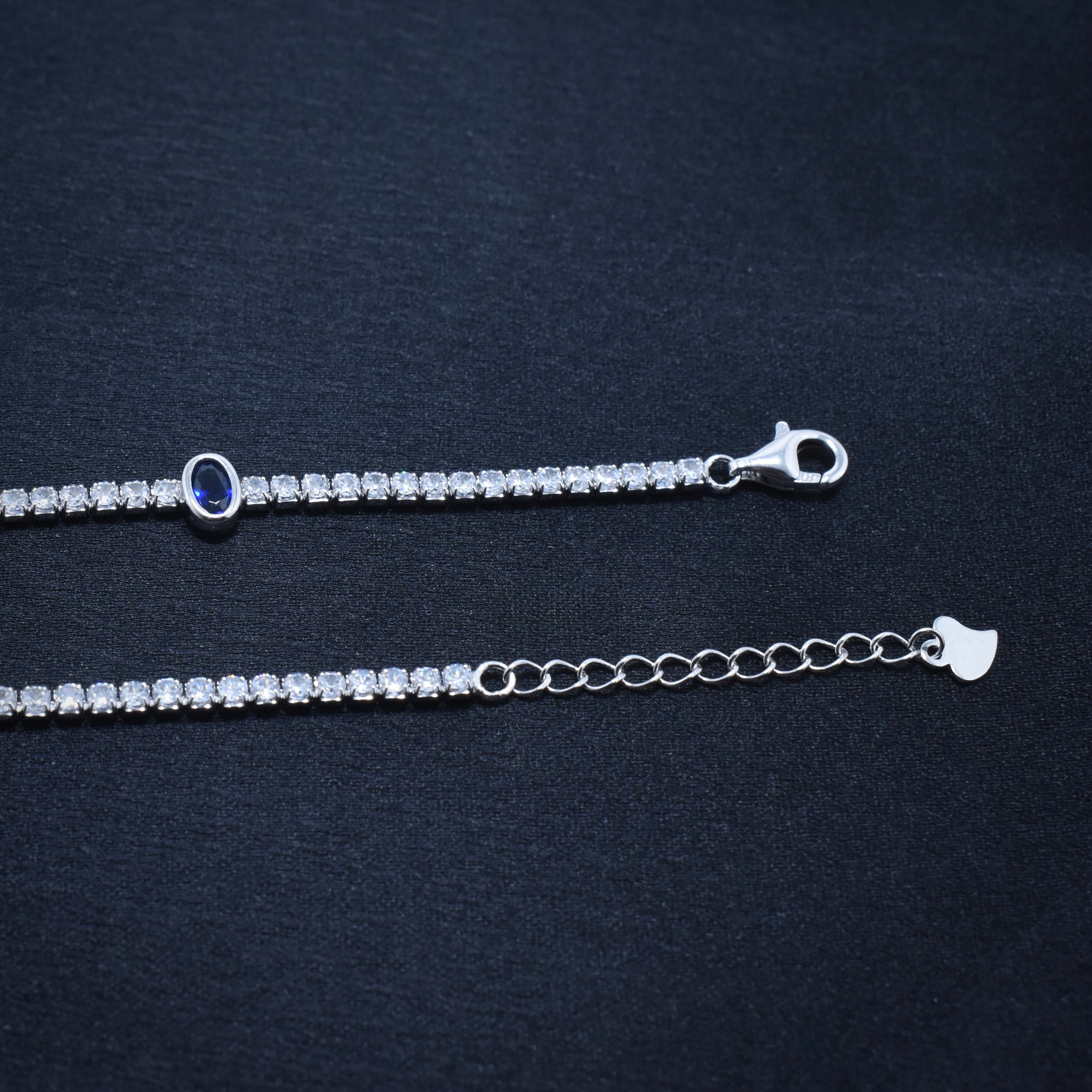 Midnight Sapphire 925 Silver Anklet