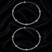 Crystal Baguette 925 Silver Anklet