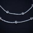 Rectangle Stone Silver Anklet
