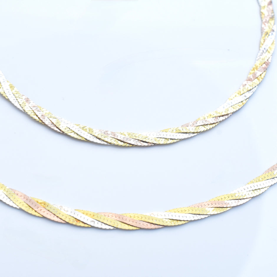 Diamond-Cut Twist Silver Anklet