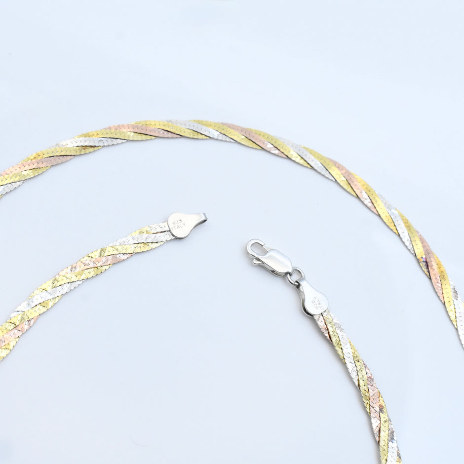 Diamond-Cut Twist Silver Anklet