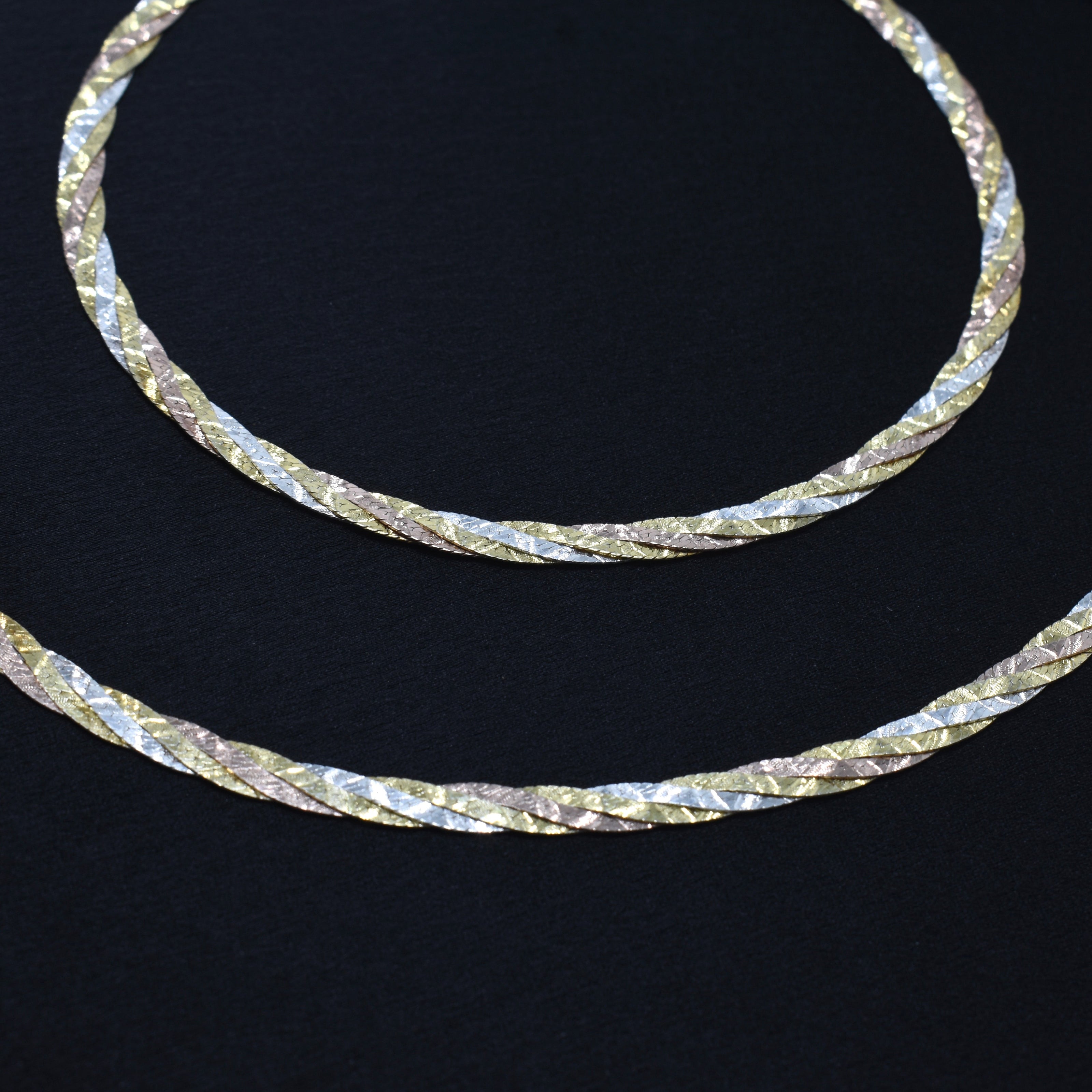 Diamond-Cut Twist Silver Anklet