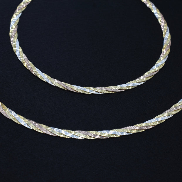 Diamond-Cut Twist Silver Anklet