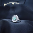 Silver Mint Halo Spark ring