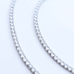 Double Row CZ Silver Anklet