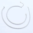 Double Row CZ Silver Anklet