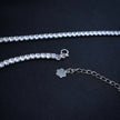 Double Row CZ Silver Anklet