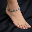 Dual Stone Charm Silver Anklet