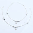 Teardrop Bead Sterling Silver Anklet with Charm