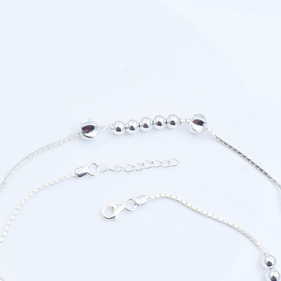 Compact Link Silver Anklet