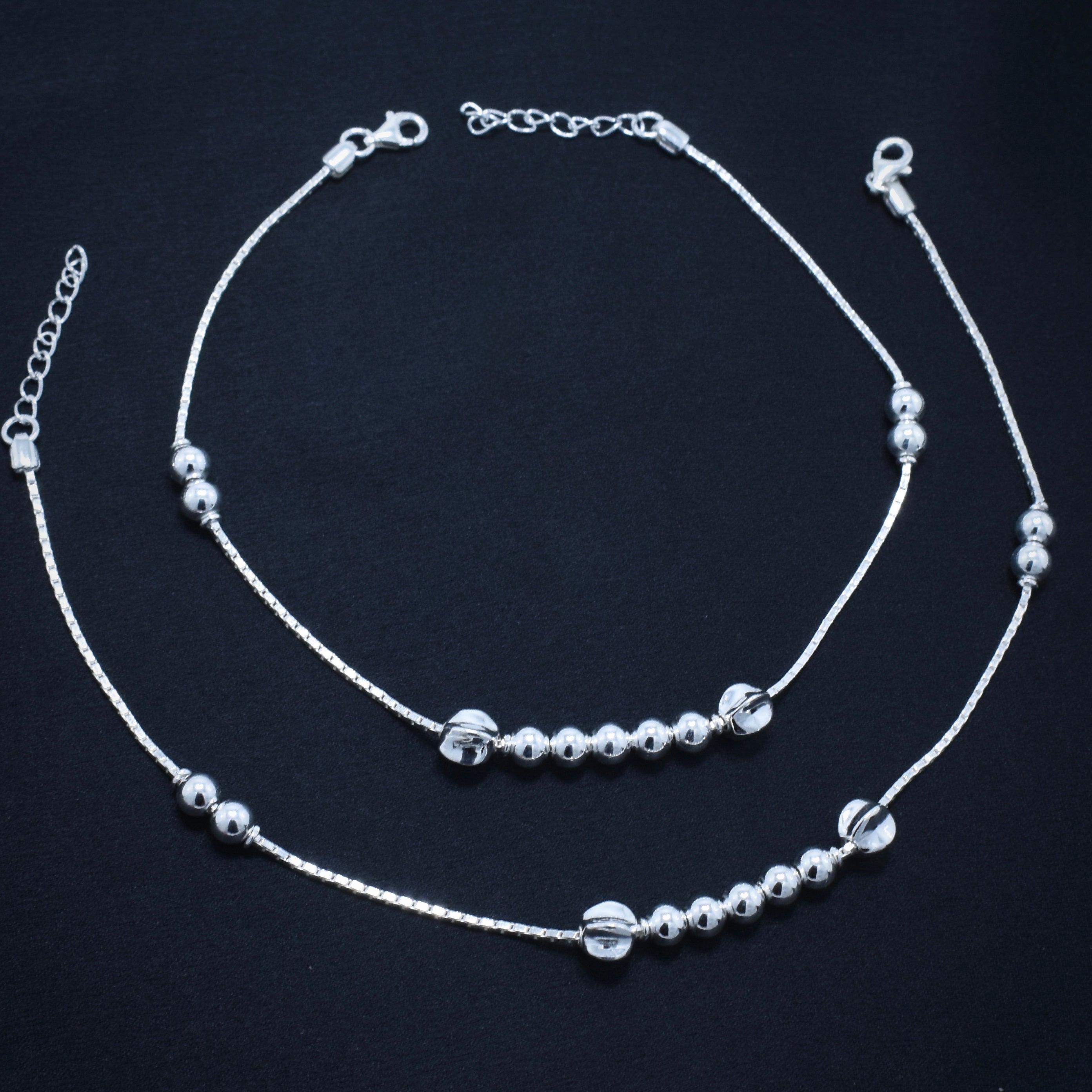 Compact Link Silver Anklet