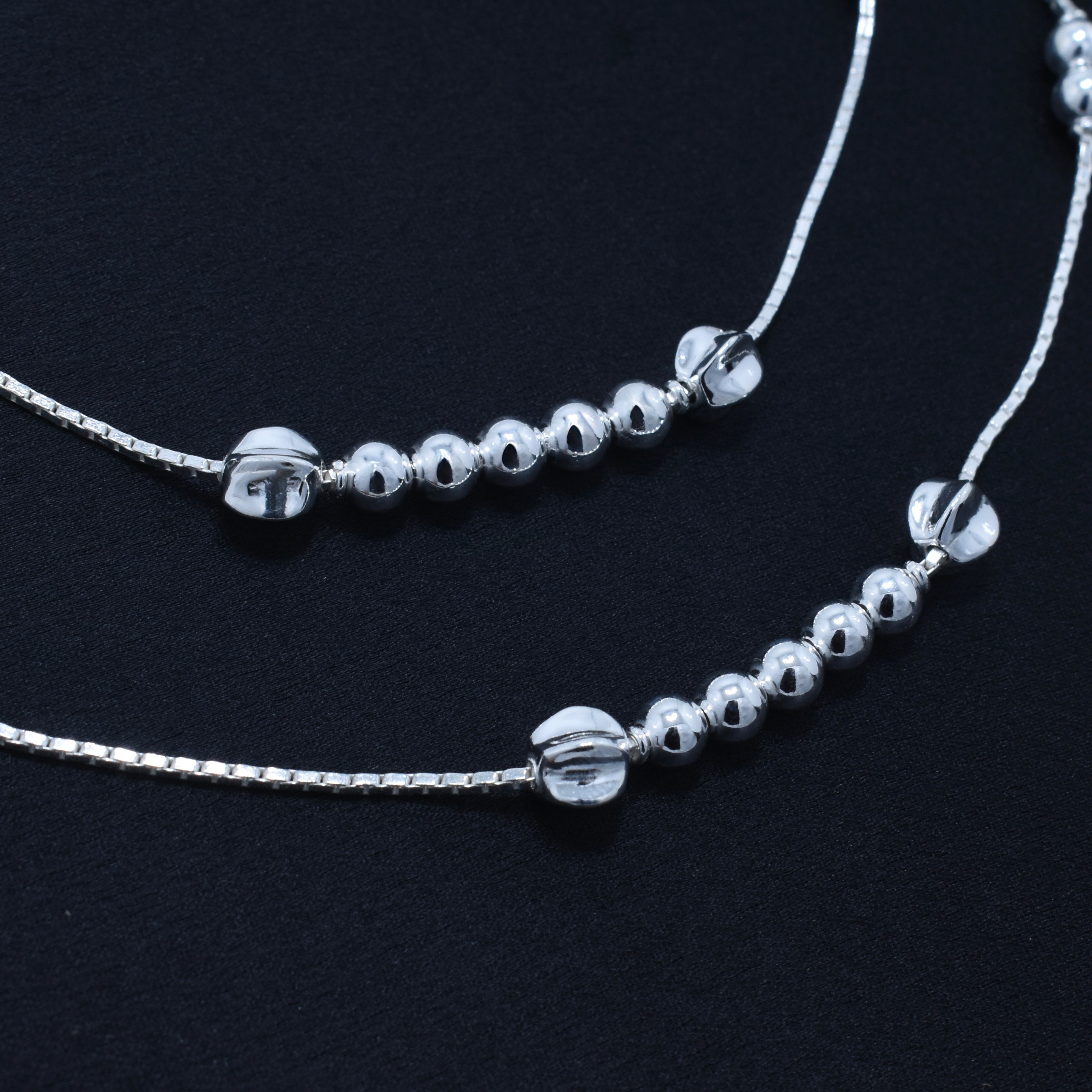 Compact Link Silver Anklet
