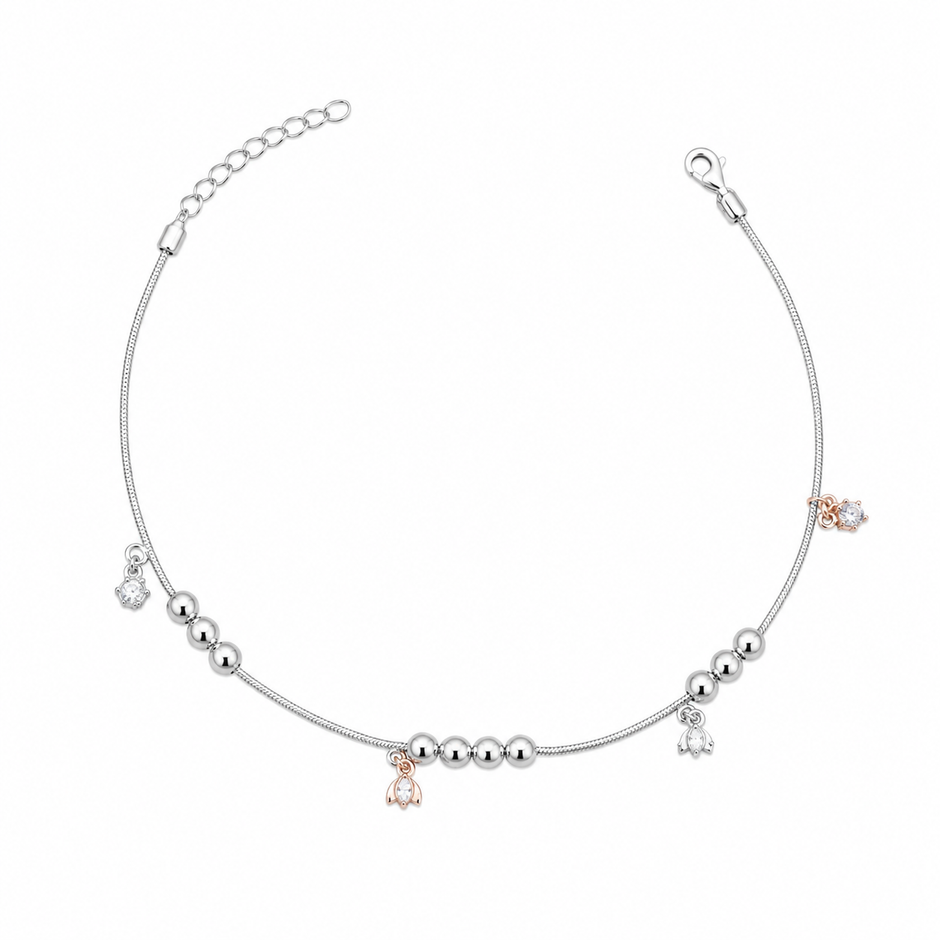 Rose Glow 925 Silver Anklet