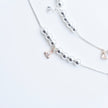 Floral Drop Silver Anklet
