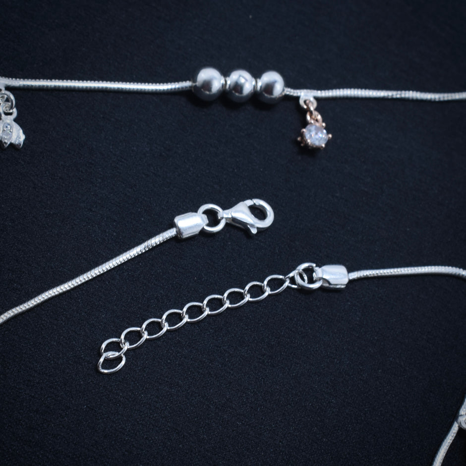 Rose Glow 925 Silver Anklet