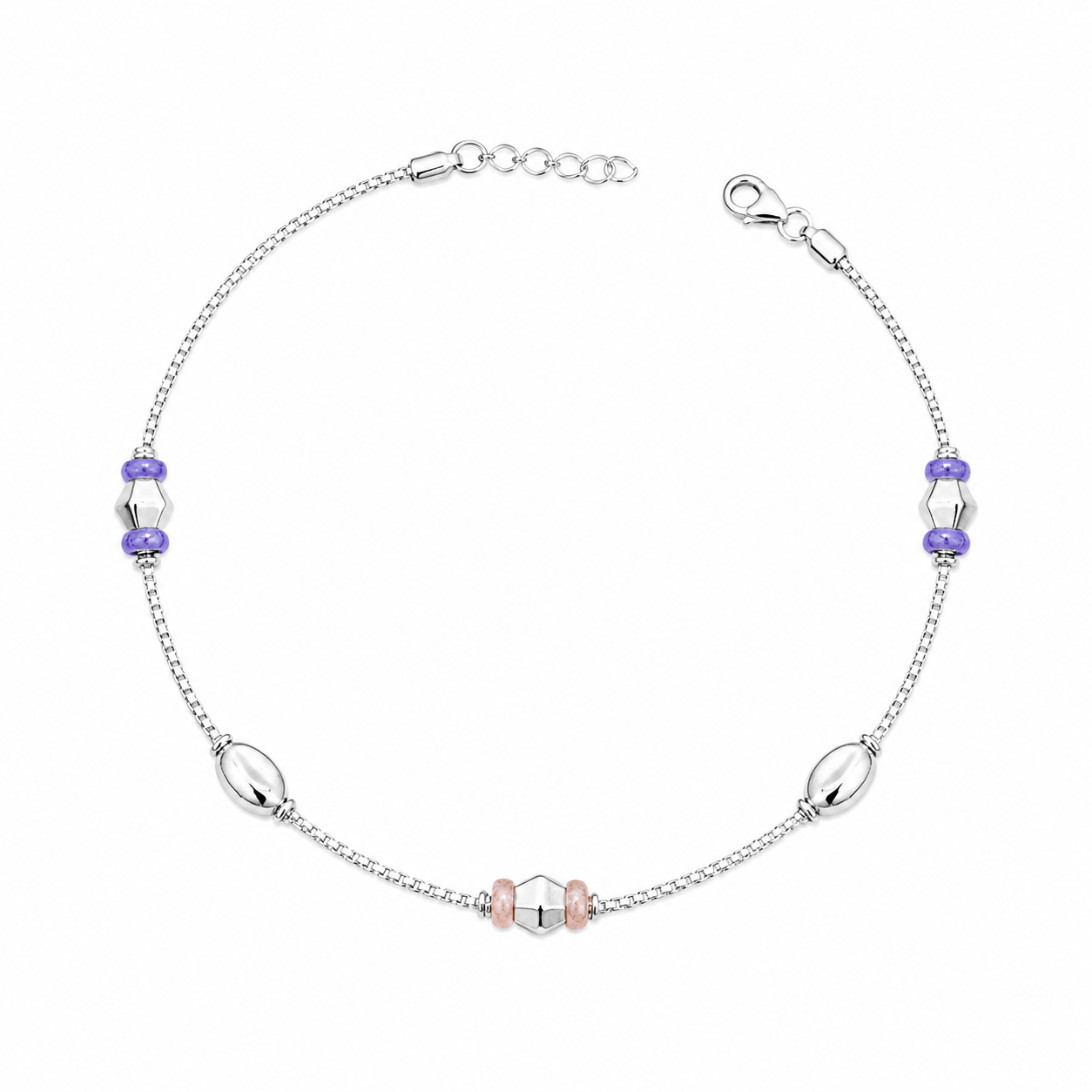 Purple Iris 925 Silver Anklet