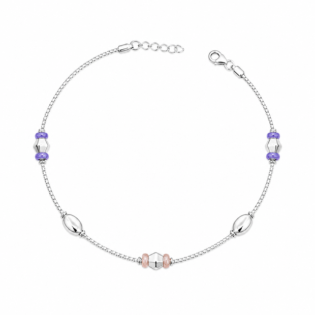 Purple Iris 925 Silver Anklet