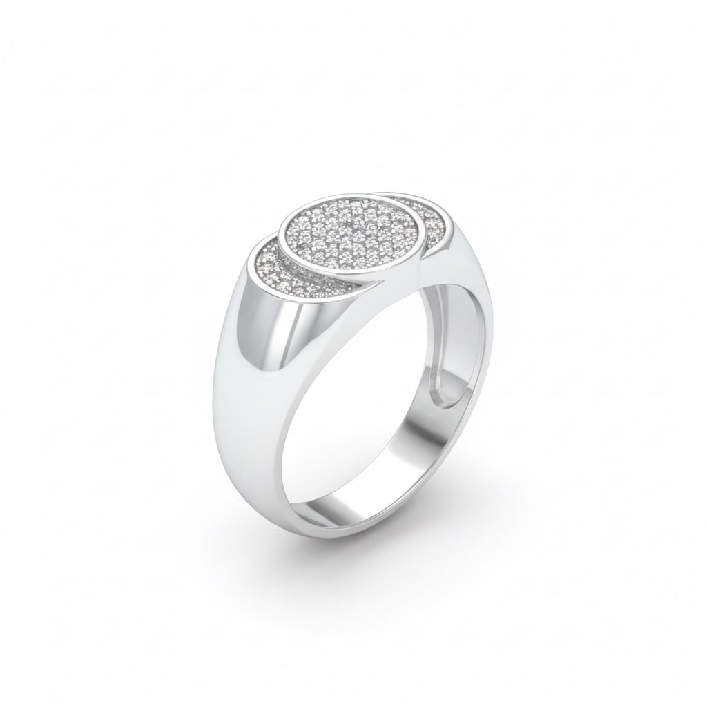 Overlapping Triple-Disc Statement Ring Band